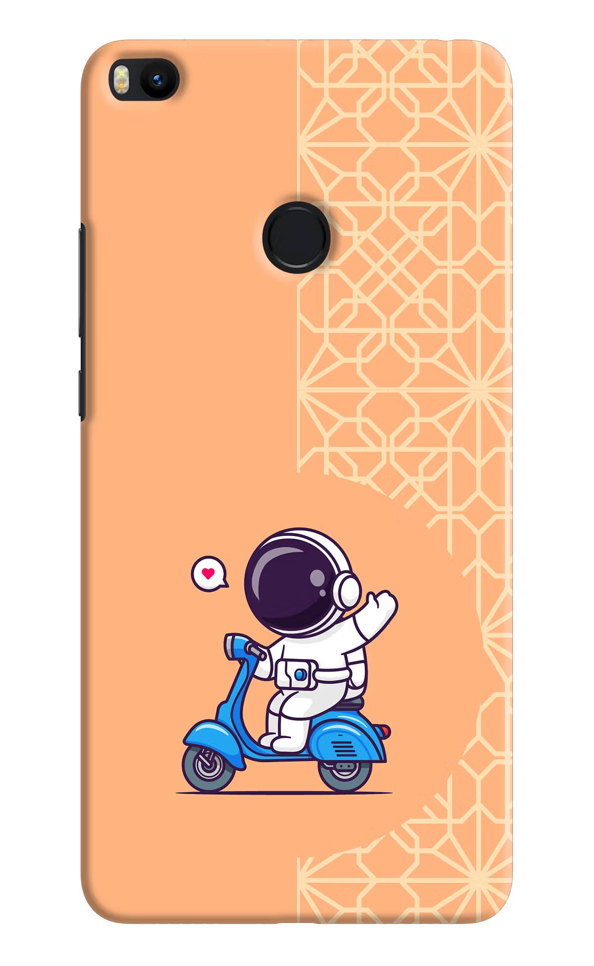 Cute Astronaut Riding Mi Max 2 Hard Case Back Cover by Casekaro