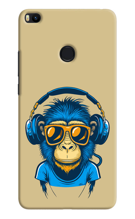 Monkey Headphone Mi Max 2 Hard Case Back Cover by Casekaro