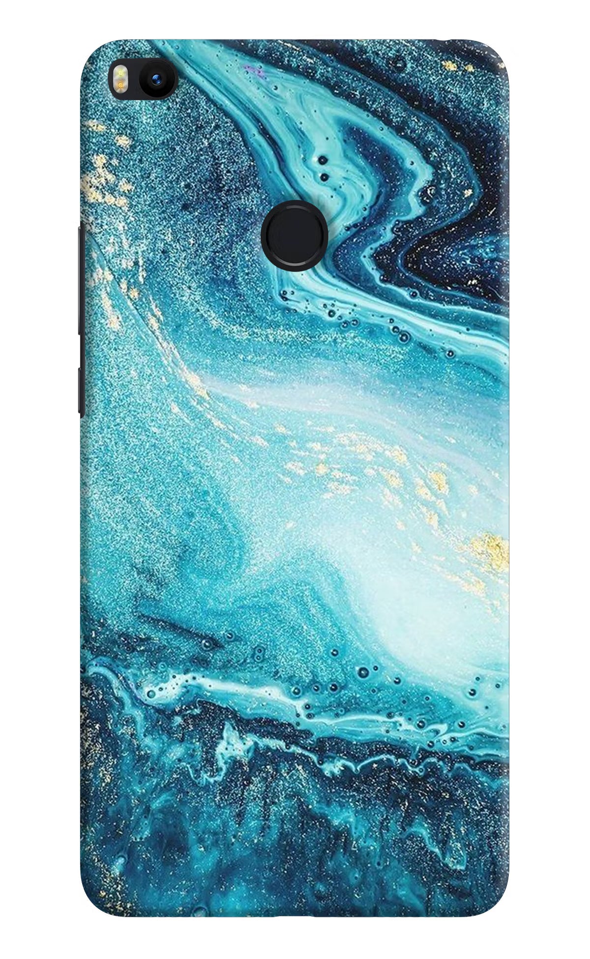 Blue Glitter Marble Mi Max 2 Hard Case Back Cover by Casekaro
