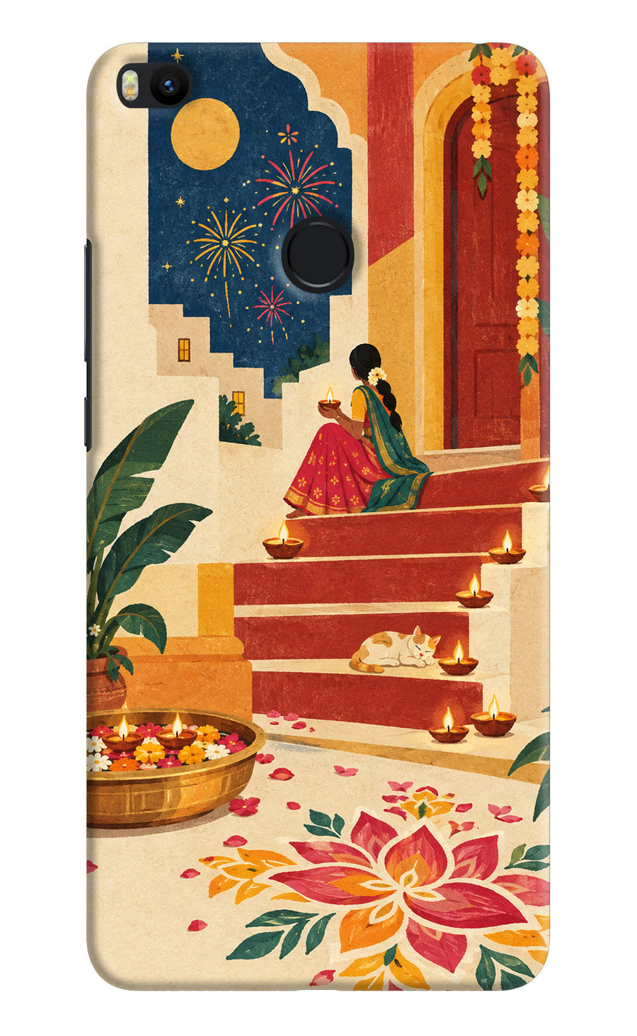 Diwali Rangoli Mi Max 2 Back Cover, Hard case
