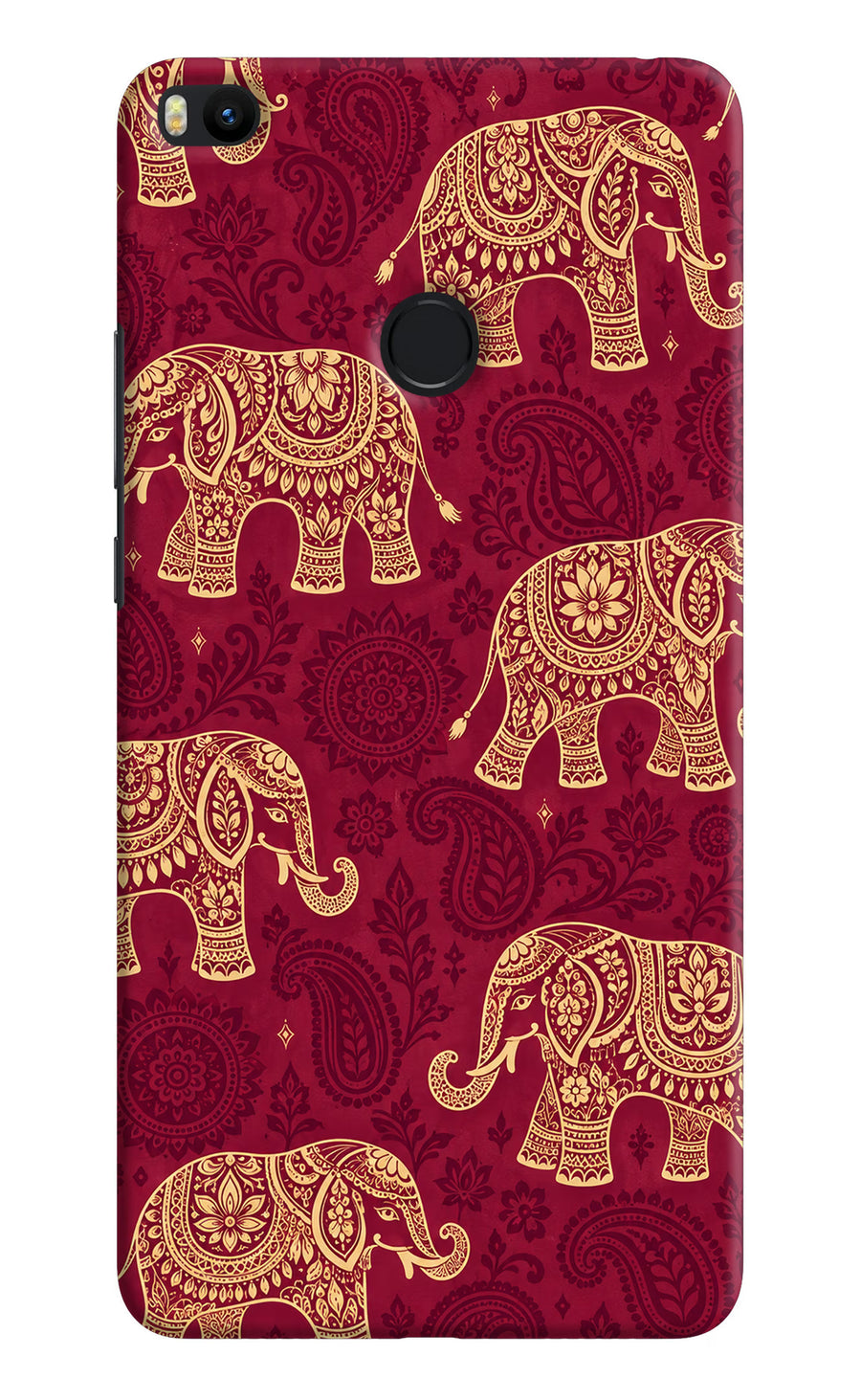 Maroon Elephant Mi Max 2 Back Cover, Hard case