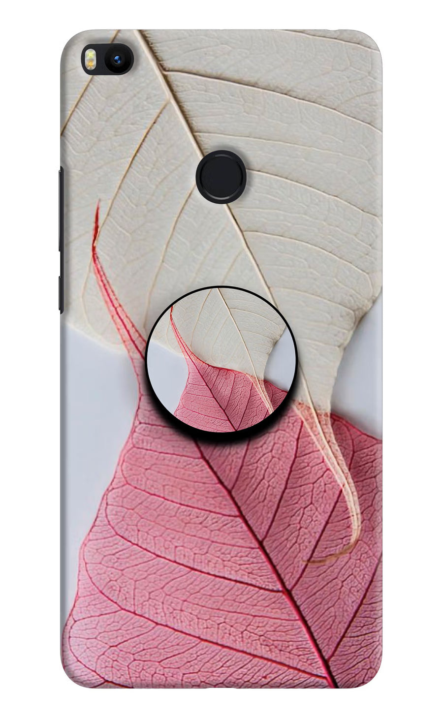 White Pink Leaf Mi Max 2 Pop Case, Hard case