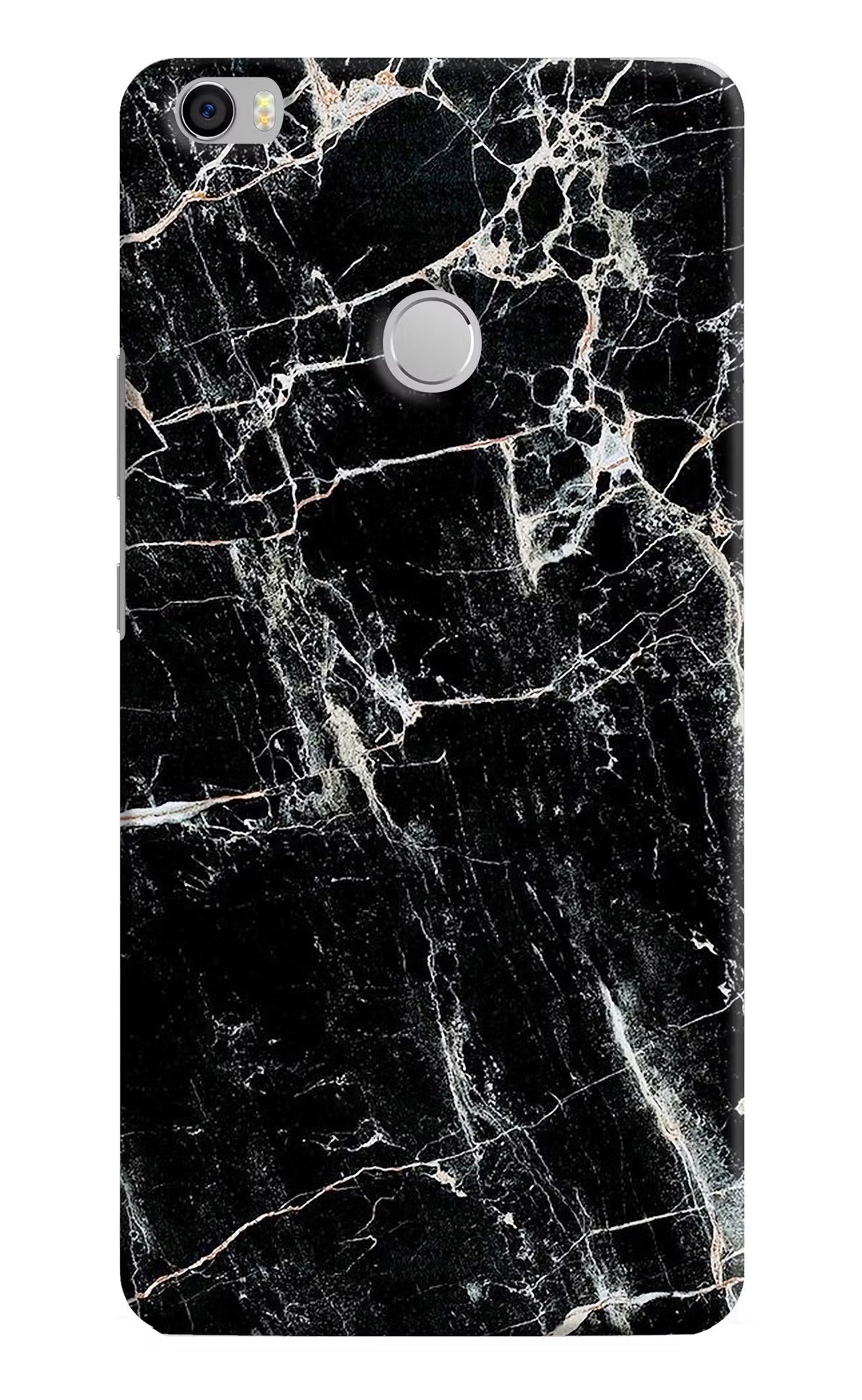 Black Marble Texture Mi Max Hard Case Back Cover by Casekaro
