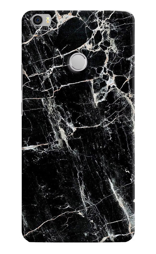 Black Marble Texture Mi Max Hard Case Back Cover by Casekaro