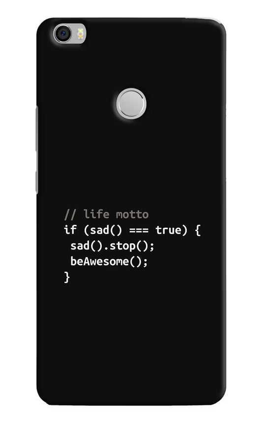 Life Motto Code Mi Max Hard Case Back Cover by Casekaro
