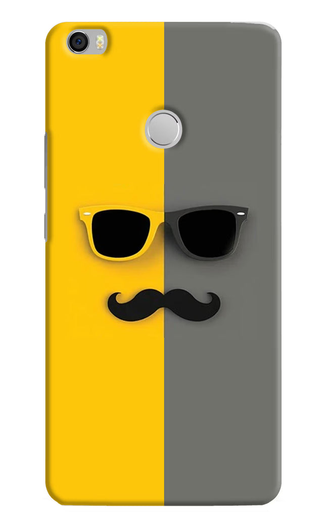 Sunglasses with Mustache Mi Max Hard Case Back Cover by Casekaro
