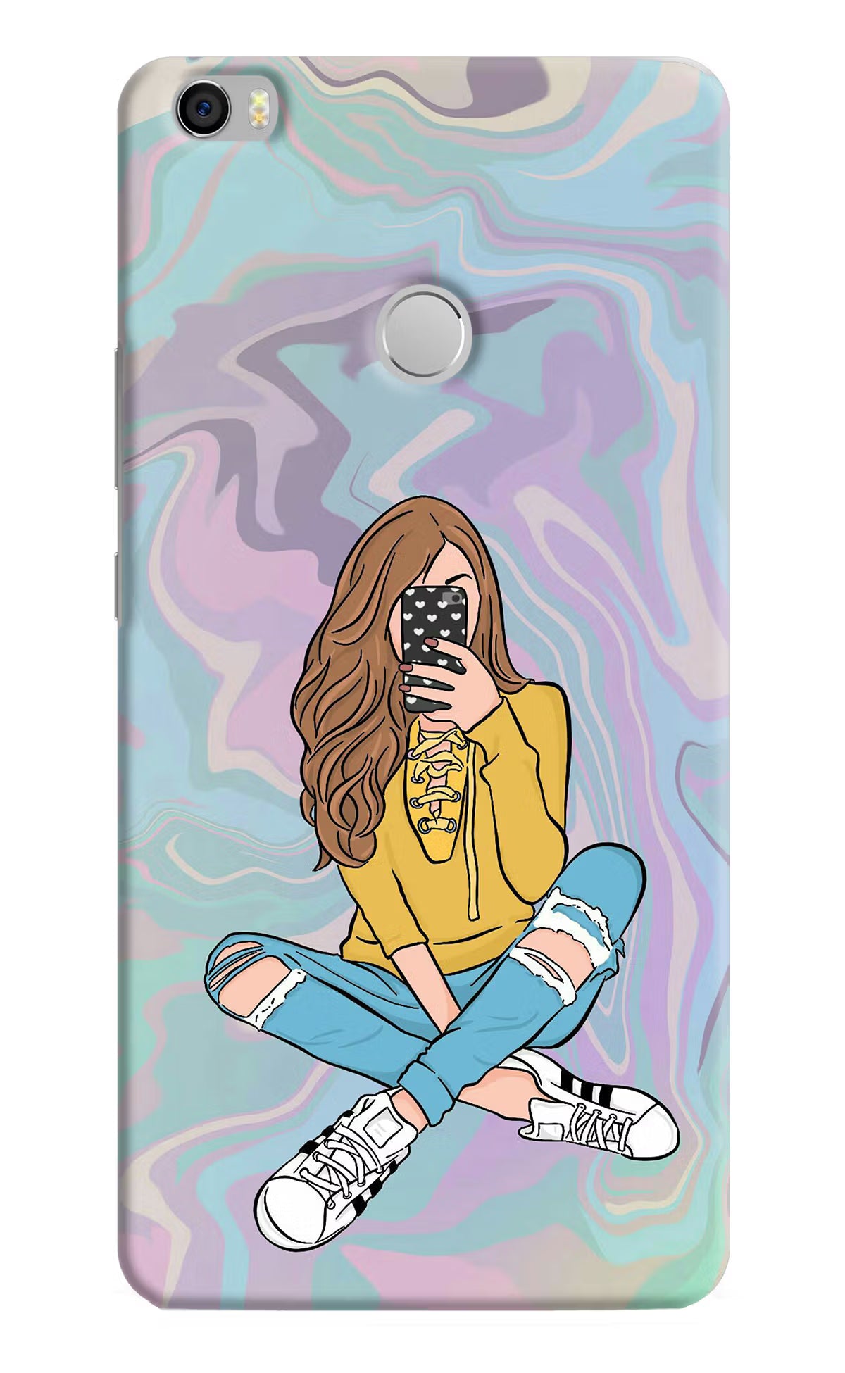 Selfie Girl Mi Max Hard Case Back Cover by Casekaro