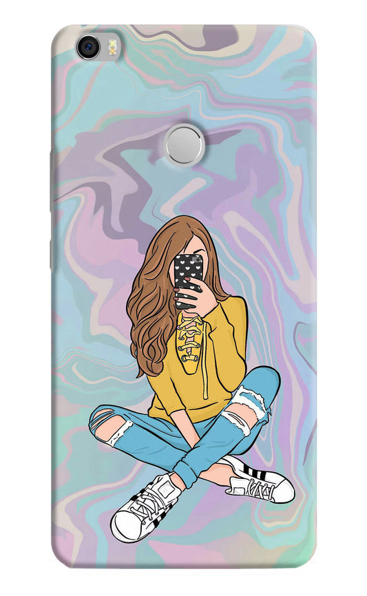 Selfie Girl Mi Max Hard Case Back Cover by Casekaro