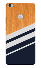 Blue and white wooden Mi Max Hard Case Back Cover by Casekaro