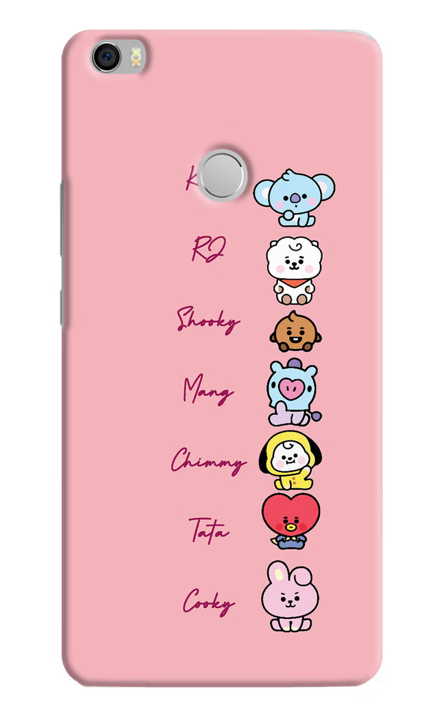 BTS names Mi Max Hard Case Back Cover by Casekaro