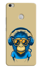 Monkey Headphone Mi Max Hard Case Back Cover by Casekaro