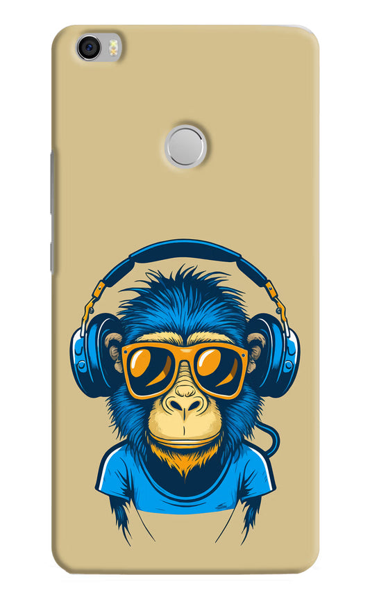 Monkey Headphone Mi Max Hard Case Back Cover by Casekaro