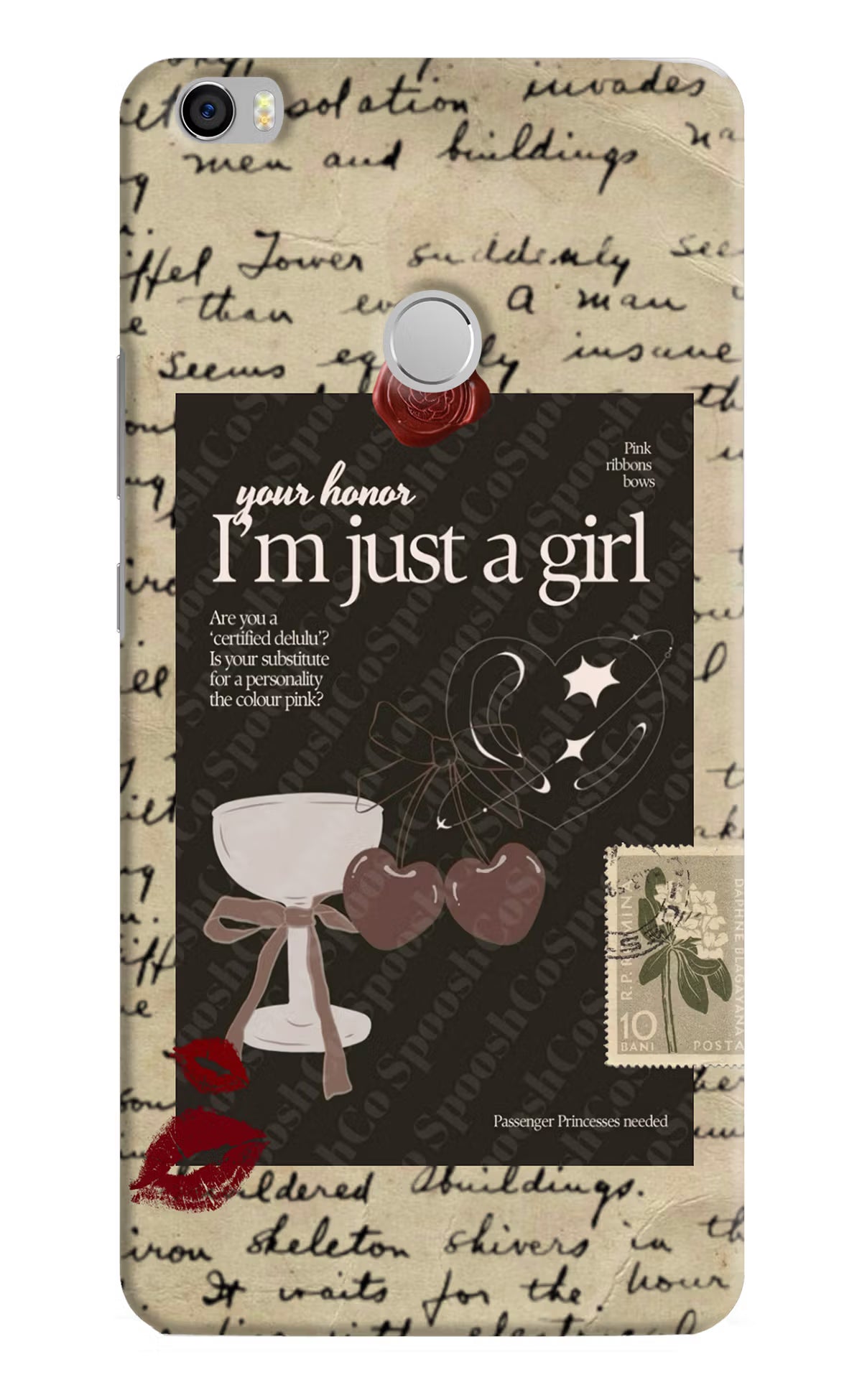 I am just a girl Mi Max Hard Case Back Cover by Casekaro