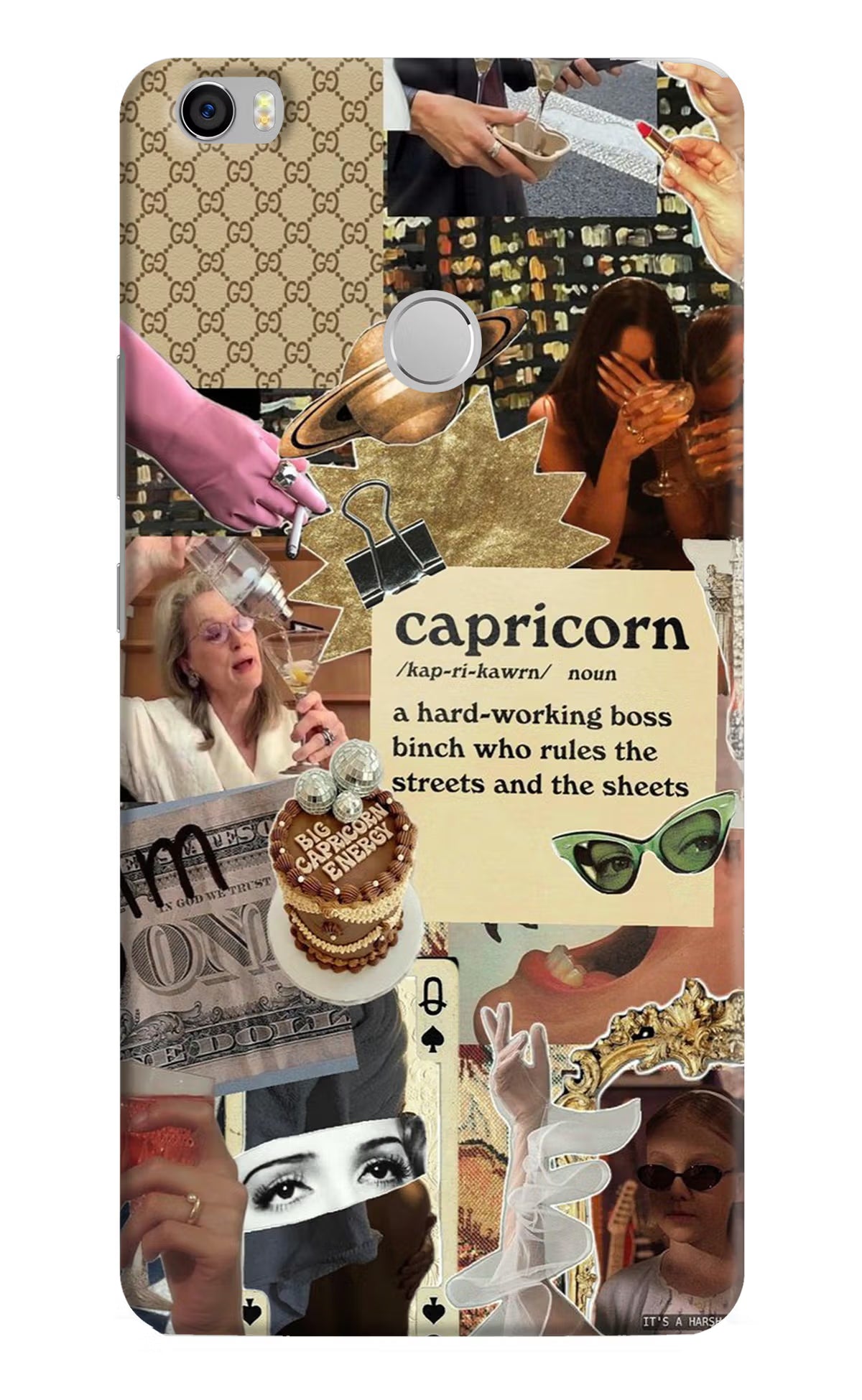Capricorn Zodiac Mi Max Hard Case Back Cover by Casekaro