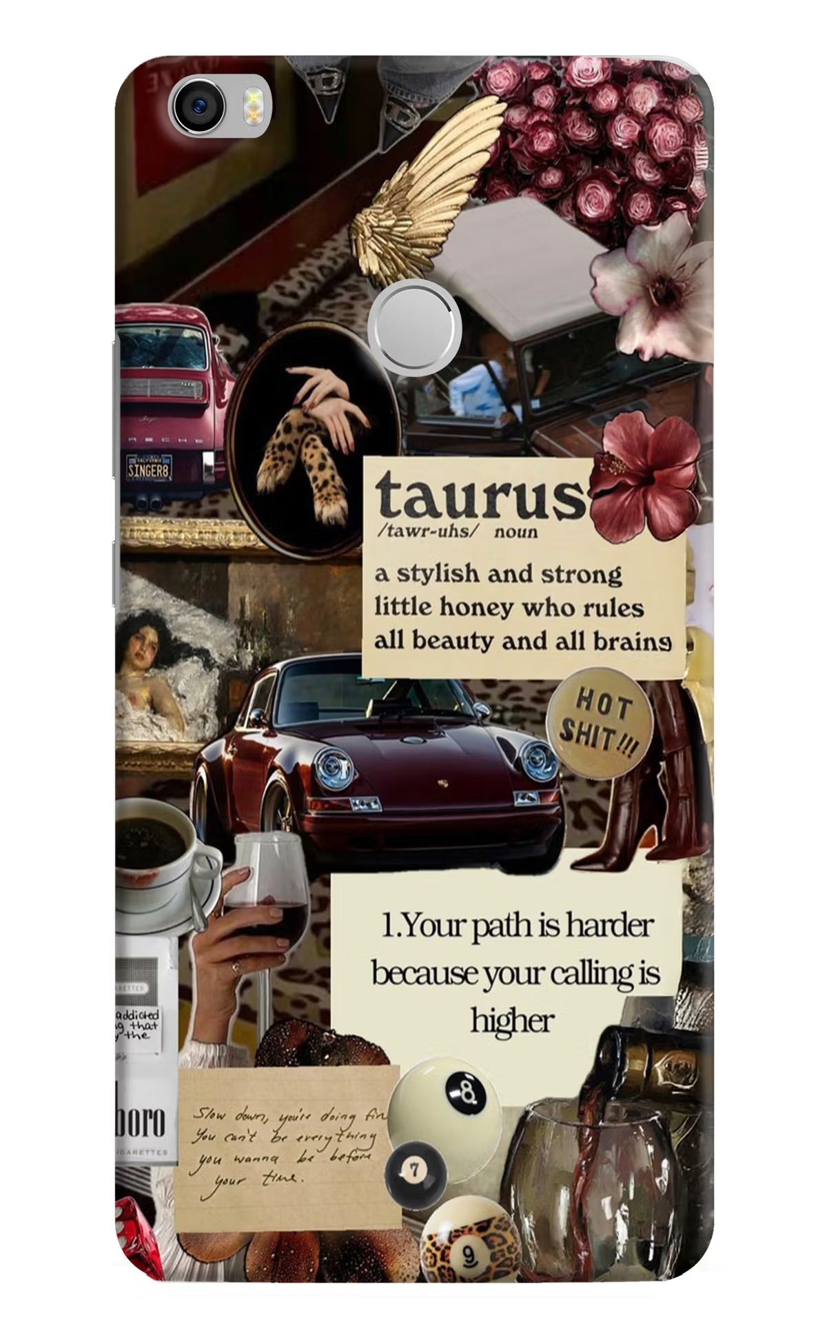 Taurus Zodiac Mi Max Hard Case Back Cover by Casekaro