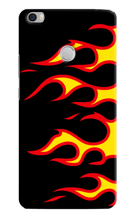 Side Sweep Flames Mi Max Hard Case Back Cover by Casekaro