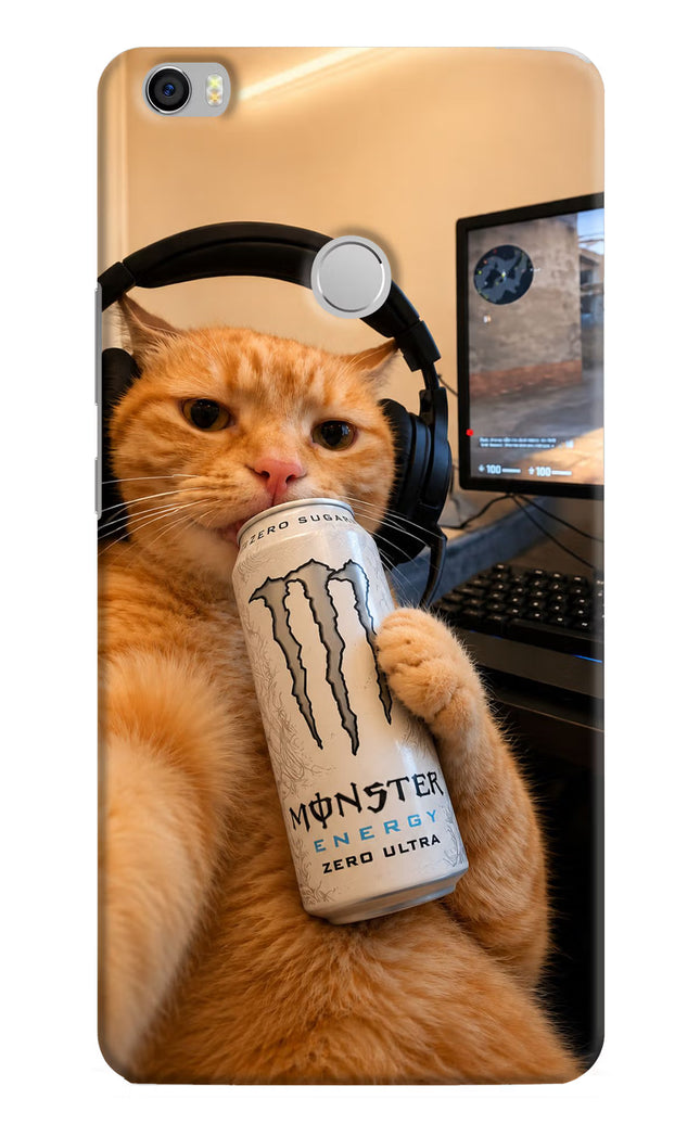 Gamer Cat Energy Mi Max Hard Case Back Cover by Casekaro