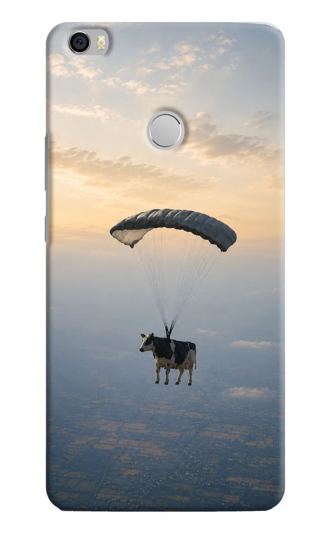 Skydiving Cow Mi Max Hard Case Back Cover by Casekaro