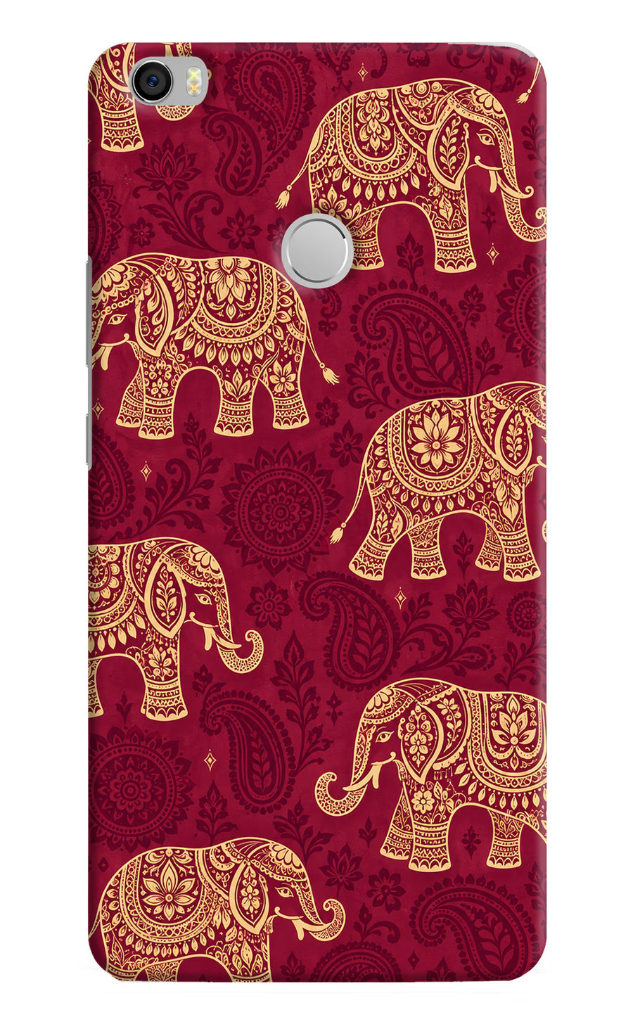 Maroon Elephant Mi Max Back Cover, Hard case