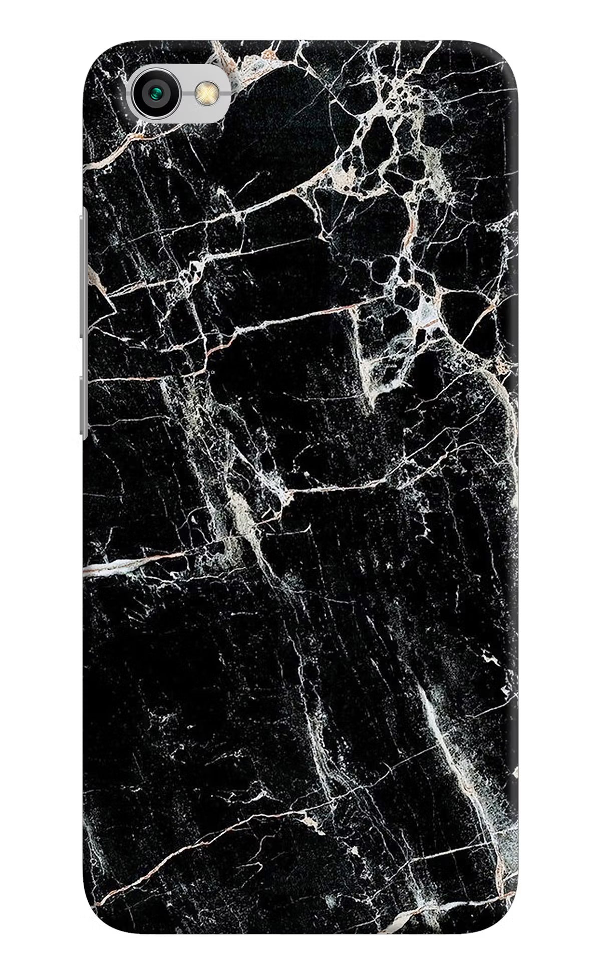 Black Marble Texture Redmi Y1 Lite Hard Case Back Cover by Casekaro