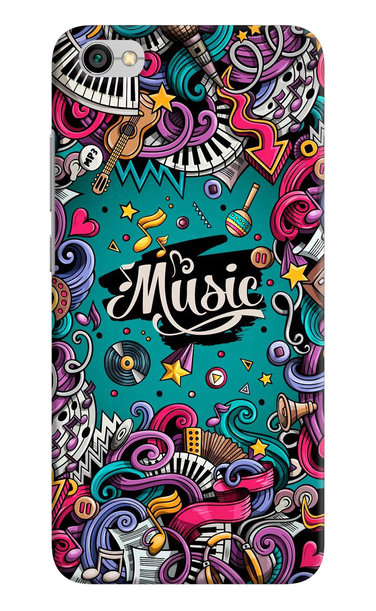 Music Graffiti Redmi Y1 Lite Hard Case Back Cover by Casekaro