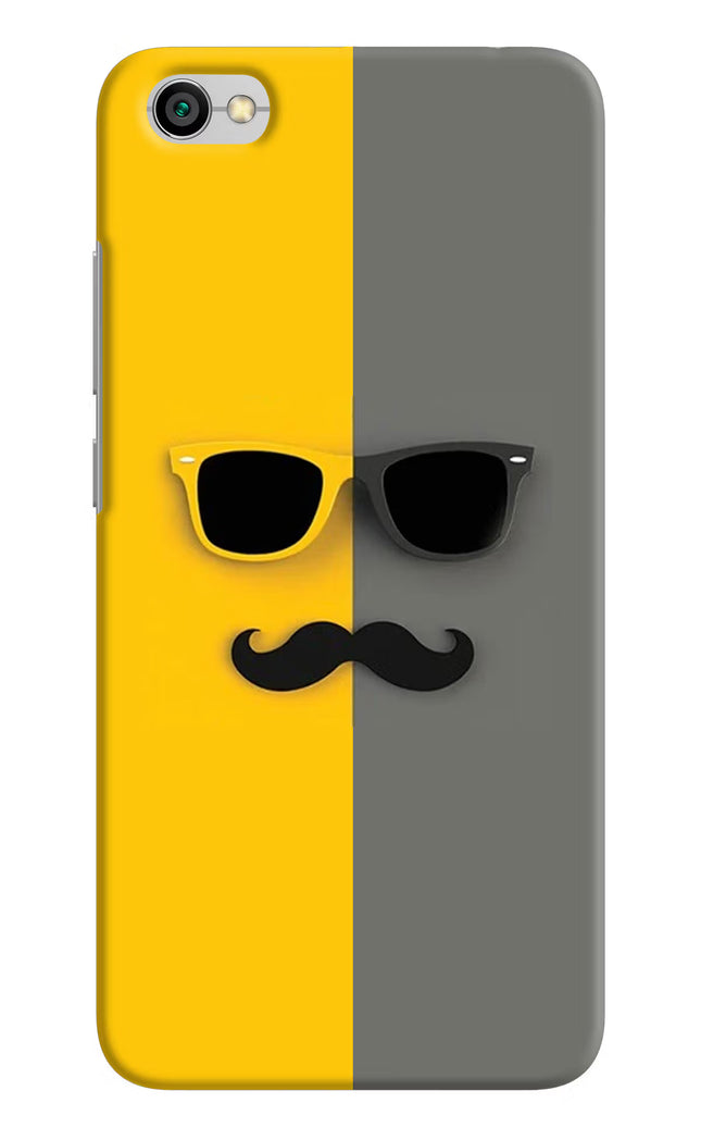 Sunglasses with Mustache Redmi Y1 Lite Hard Case Back Cover by Casekaro
