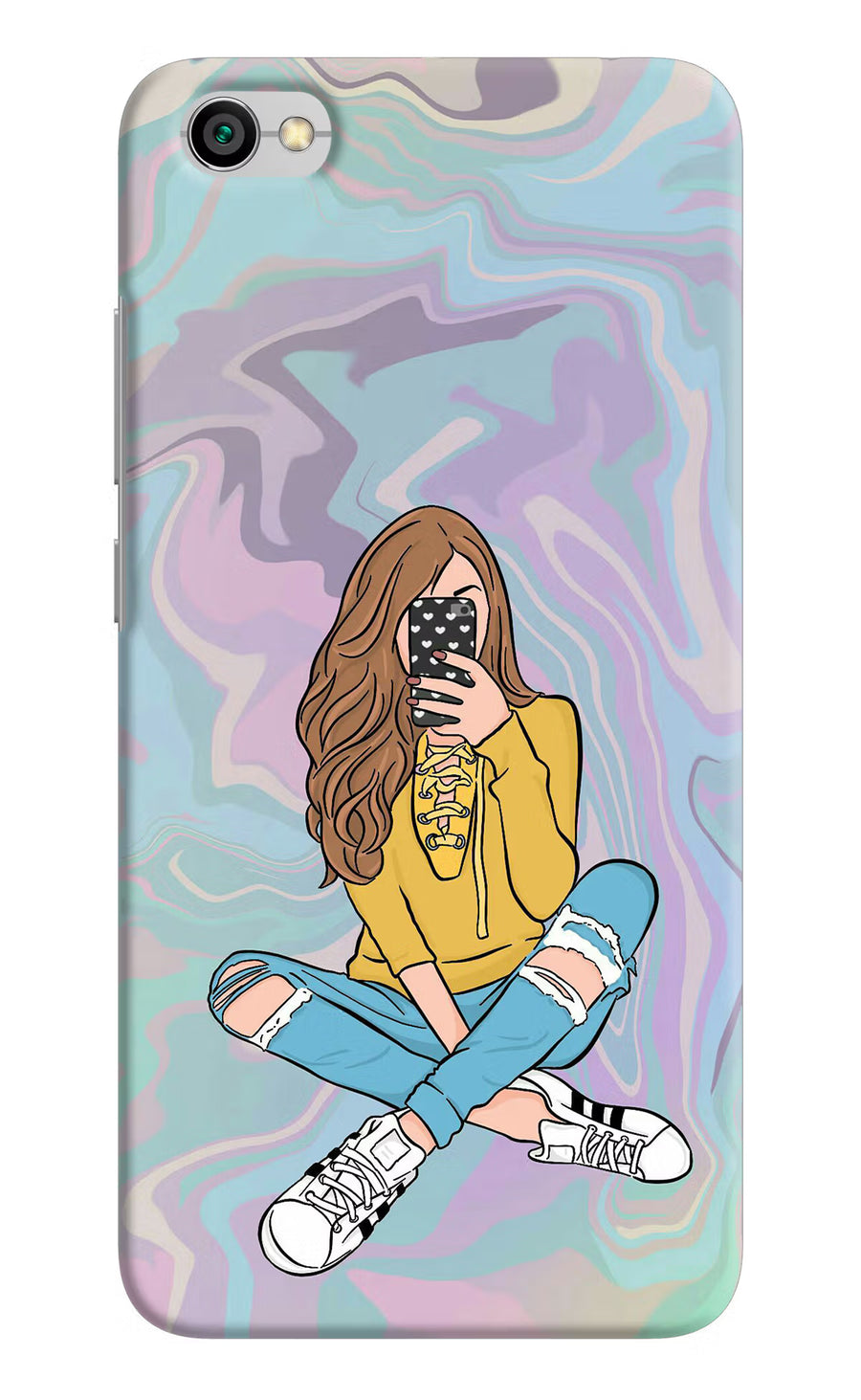 Selfie Girl Redmi Y1 Lite Back Cover, Hard case