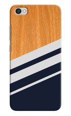 Blue and white wooden Redmi Y1 Lite Hard Case Back Cover by Casekaro