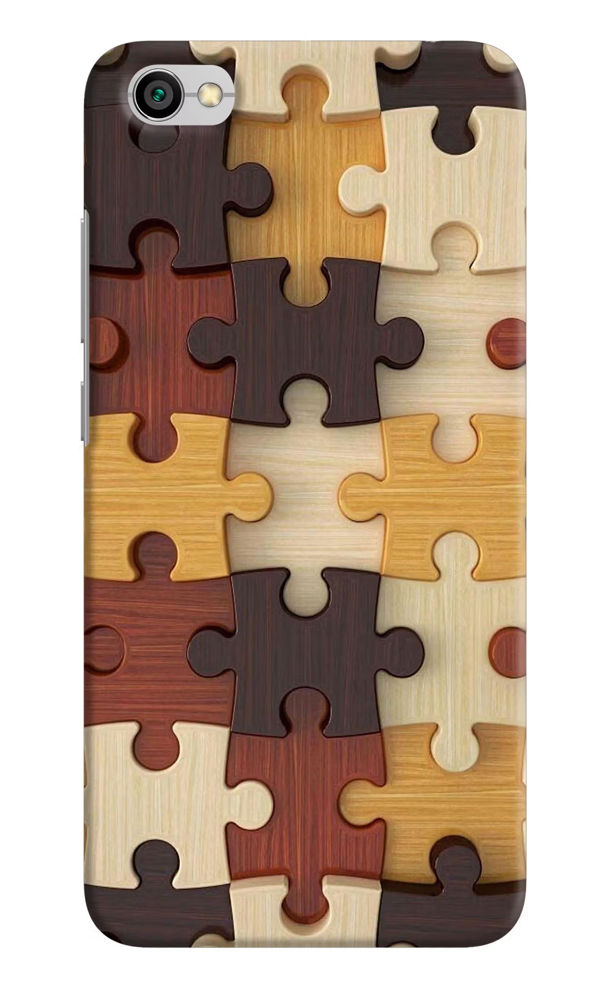 Wooden Puzzle Redmi Y1 Lite Hard Case Back Cover by Casekaro
