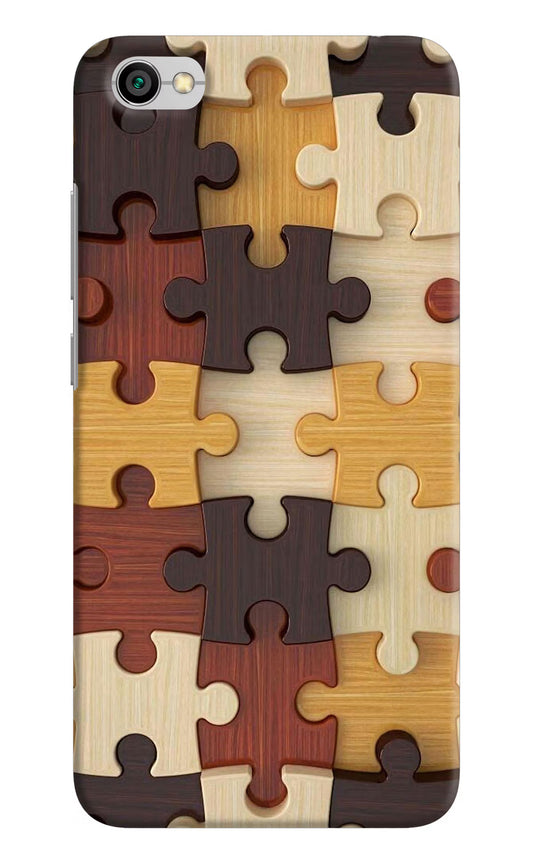 Wooden Puzzle Redmi Y1 Lite Hard Case Back Cover by Casekaro