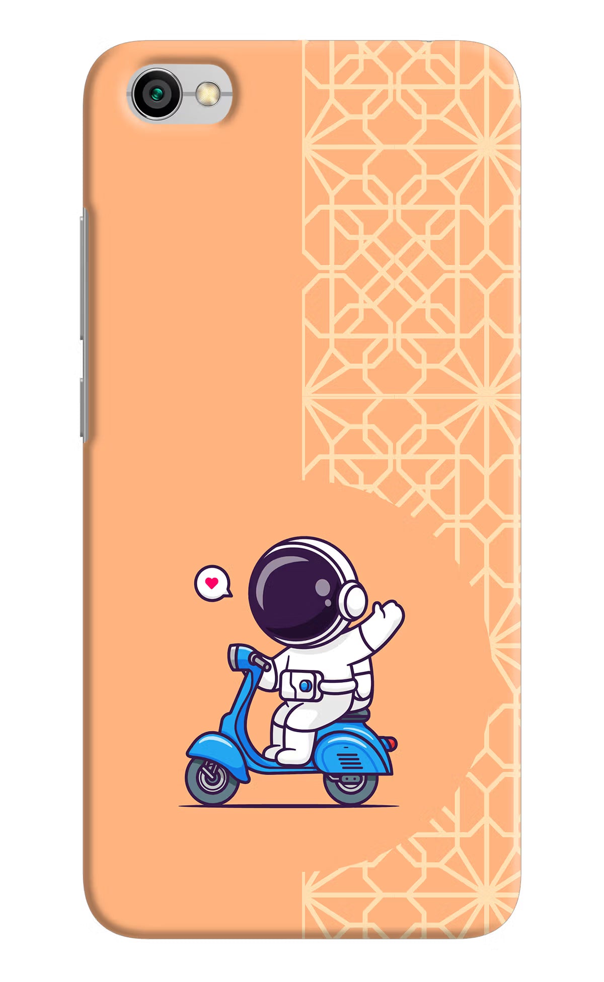Cute Astronaut Riding Redmi Y1 Lite Hard Case Back Cover by Casekaro