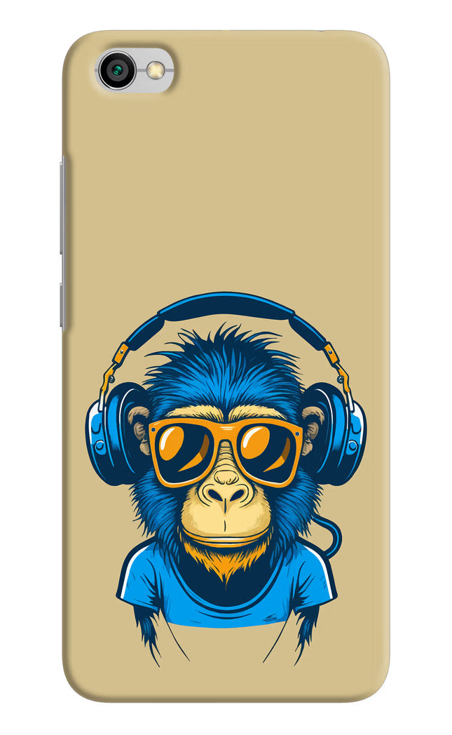 Monkey Headphone Redmi Y1 Lite Hard Case Back Cover by Casekaro
