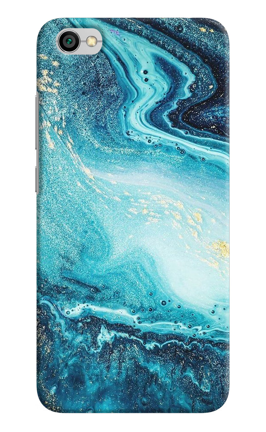 Blue Glitter Marble Redmi Y1 Lite Back Cover, Hard case