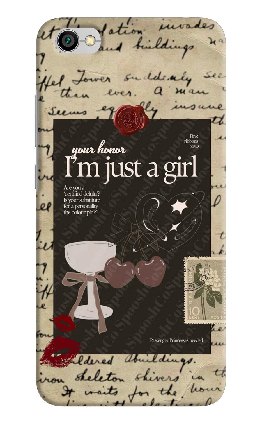 I am just a girl Redmi Y1 Lite Back Cover, Hard case