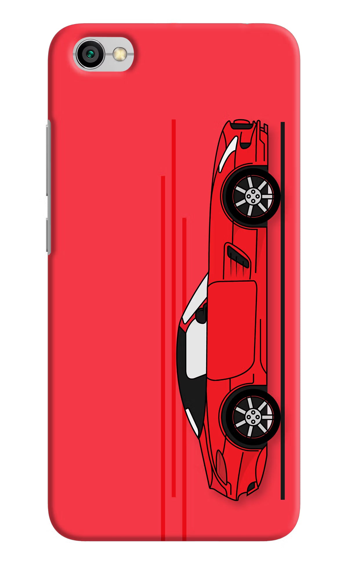 Red Velocity Redmi Y1 Lite Hard Case Back Cover by Casekaro