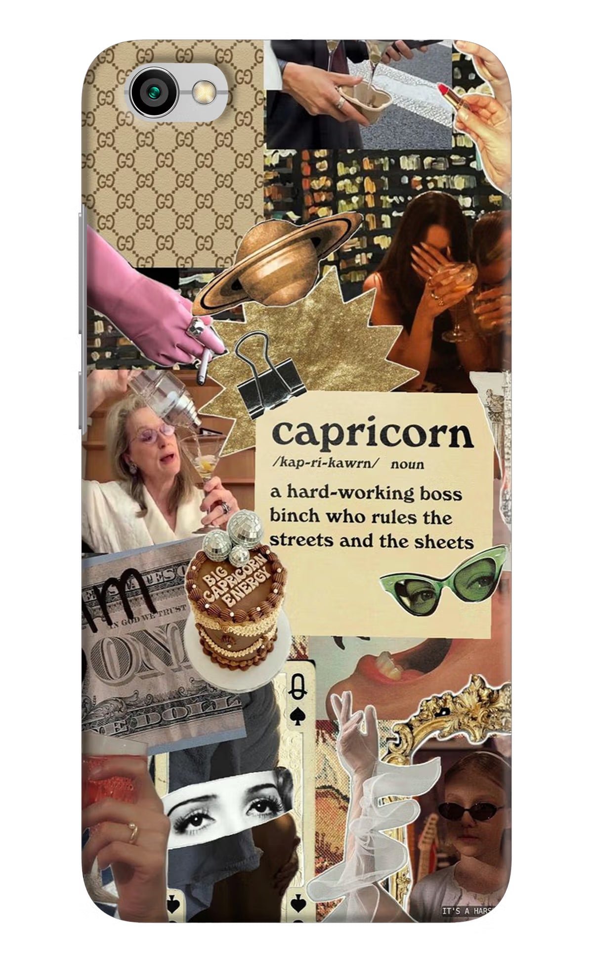 Capricorn Zodiac Redmi Y1 Lite Hard Case Back Cover by Casekaro