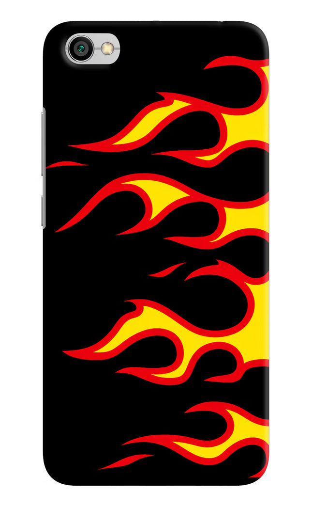 Side Sweep Flames Redmi Y1 Lite Hard Case Back Cover by Casekaro