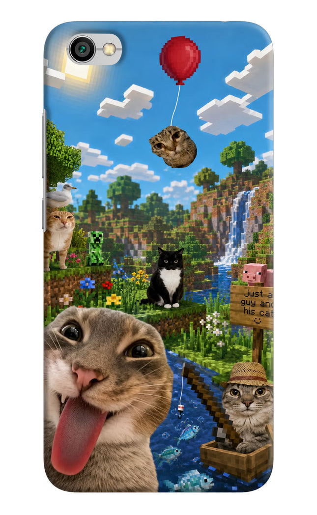 Minecraft Cat Chaos Redmi Y1 Lite Hard Case Back Cover by Casekaro