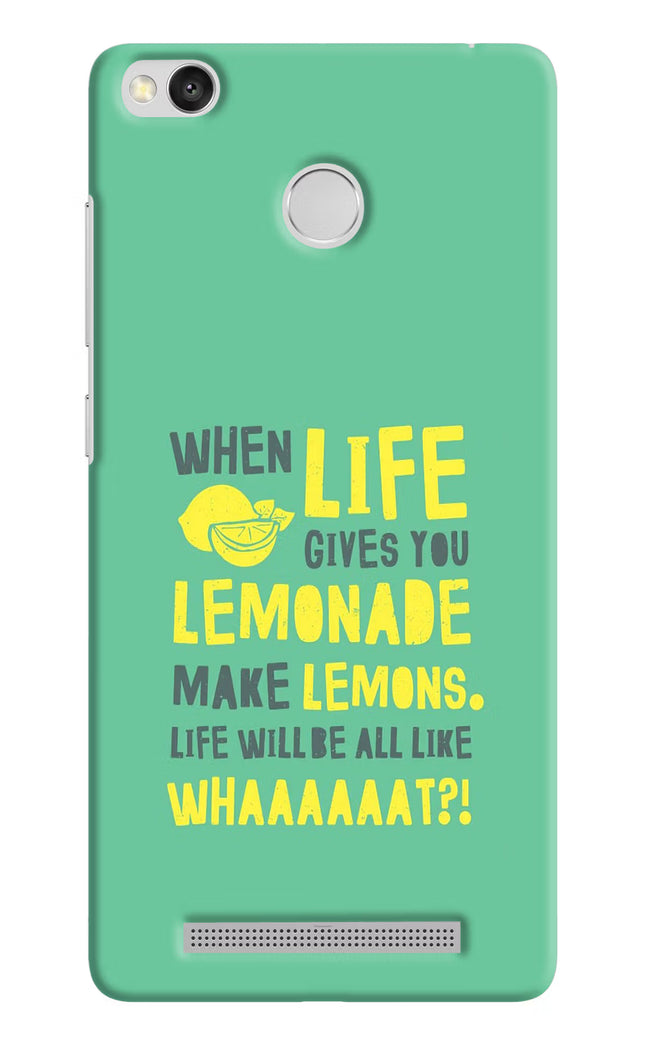 Quote Redmi 3S Prime Hard Case Back Cover by Casekaro