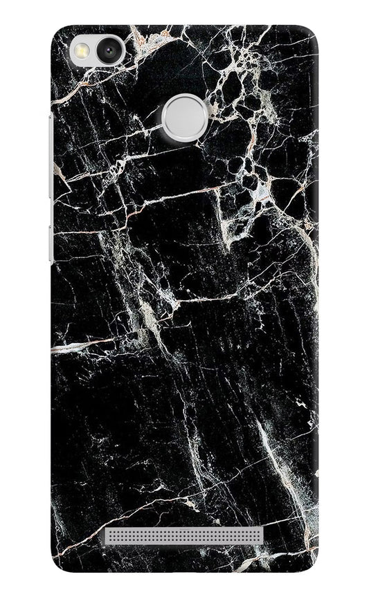 Black Marble Texture Redmi 3S Prime Hard Case Back Cover by Casekaro