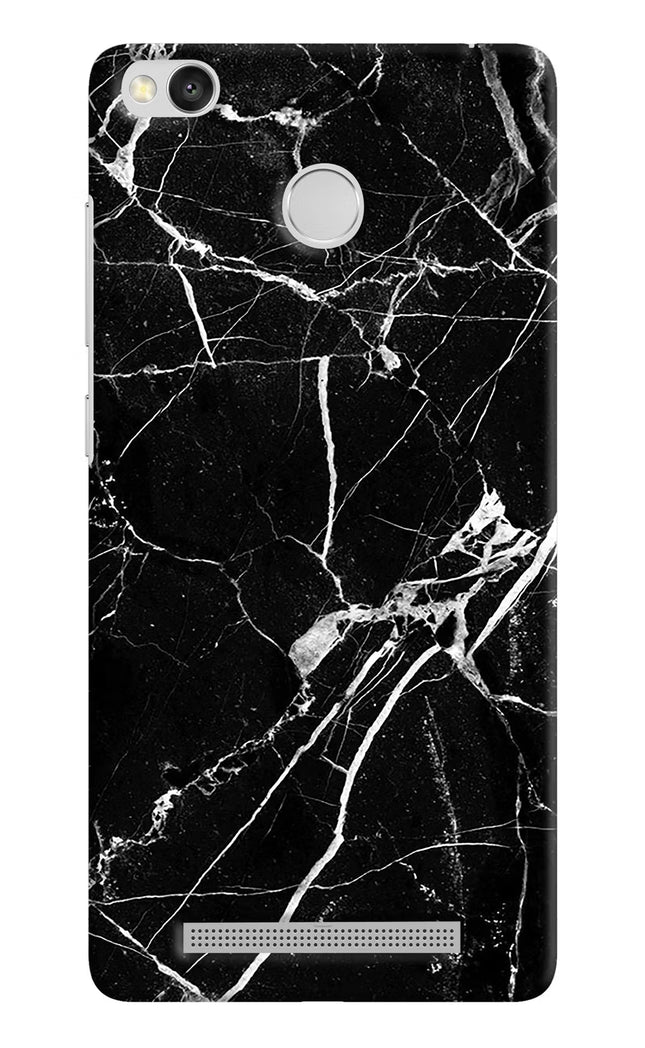 Black Marble Pattern Redmi 3S Prime Hard Case Back Cover by Casekaro