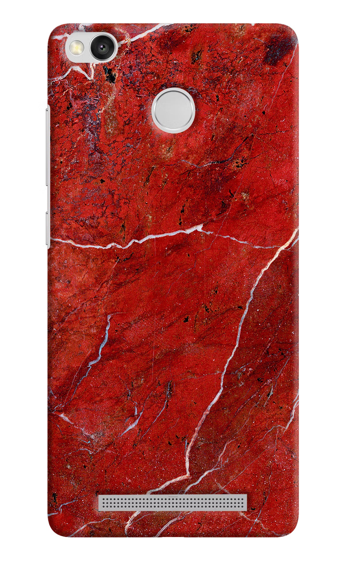 Red Marble Design Redmi 3S Prime Hard Case Back Cover by Casekaro