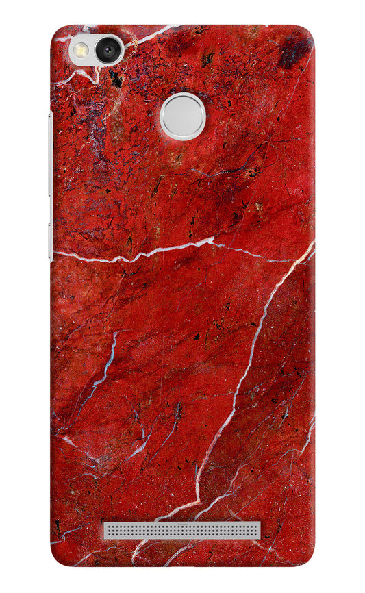 Red Marble Design Redmi 3S Prime Hard Case Back Cover by Casekaro