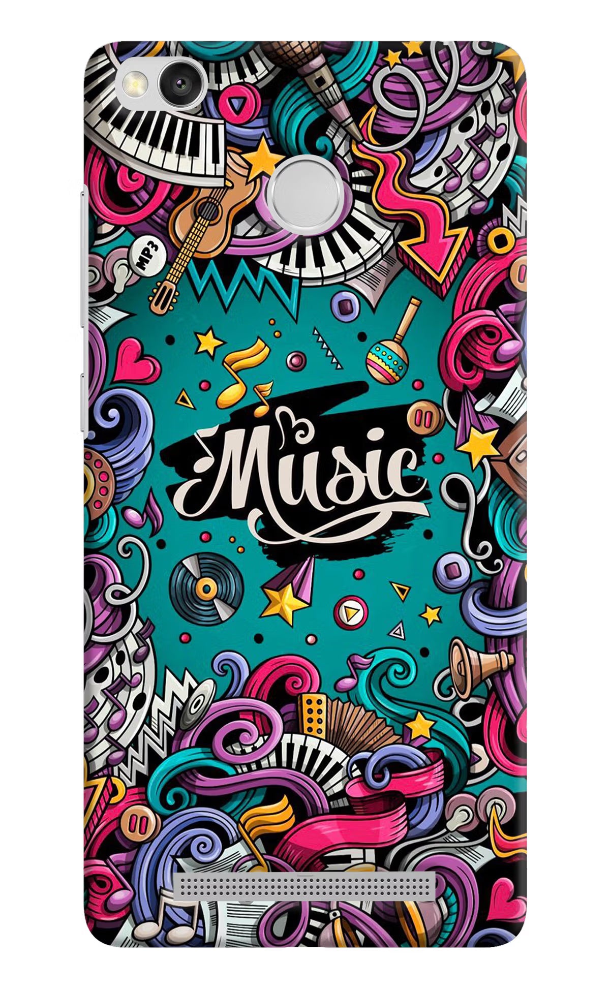 Music Graffiti Redmi 3S Prime Hard Case Back Cover by Casekaro
