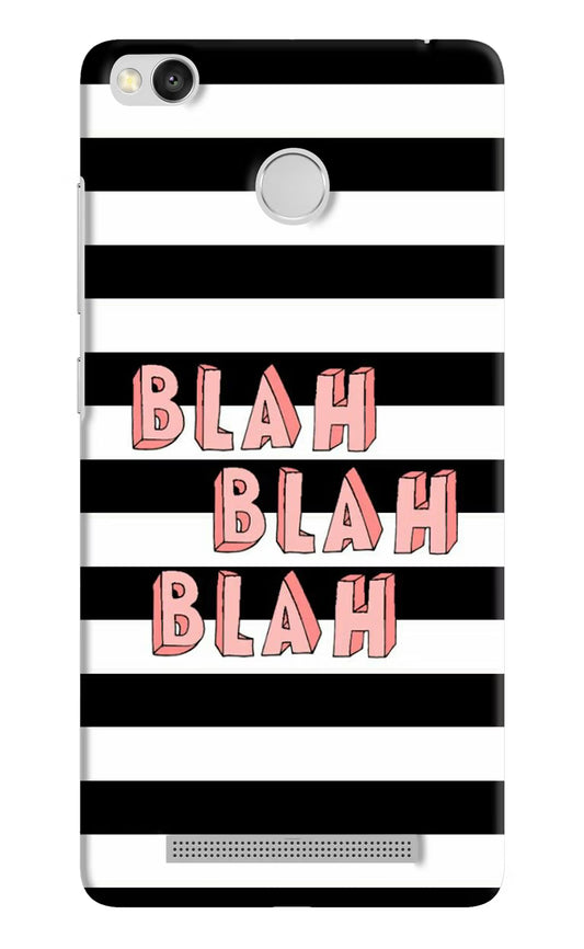 Blah Blah Blah Redmi 3S Prime Hard Case Back Cover by Casekaro