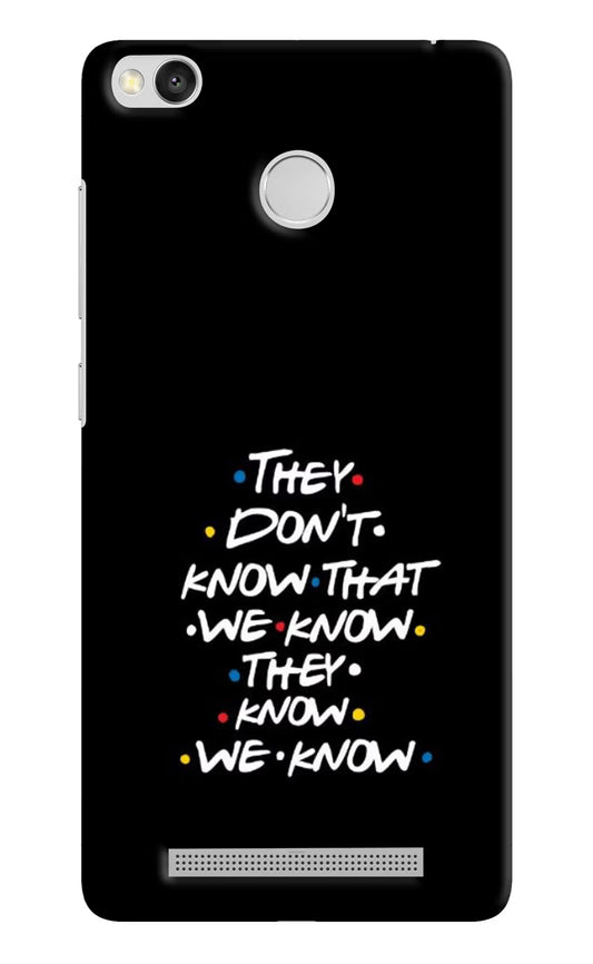 FRIENDS Dialogue Redmi 3S Prime Hard Case Back Cover by Casekaro