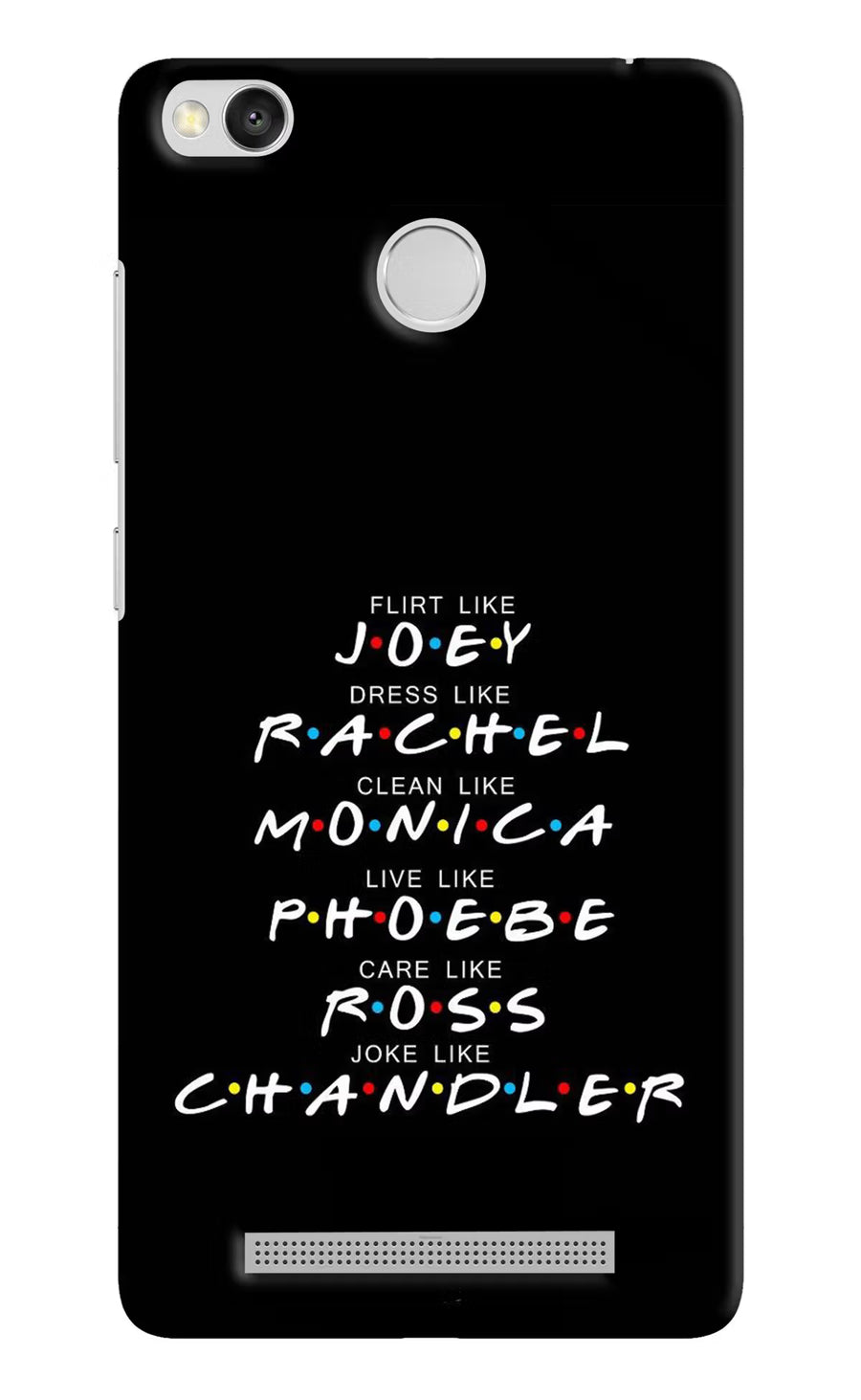 FRIENDS Character Redmi 3S Prime Back Cover, Hard case