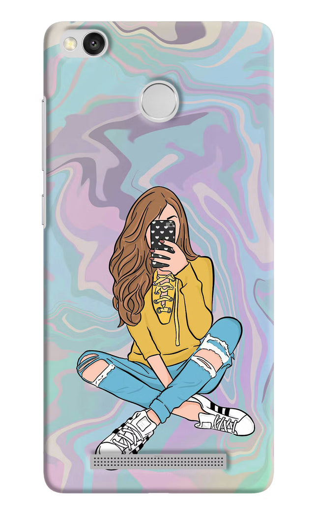 Selfie Girl Redmi 3S Prime Hard Case Back Cover by Casekaro