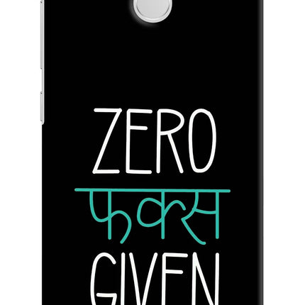 Zero Fucks Given Redmi 3S Prime Hard Case Back Cover by Casekaro
