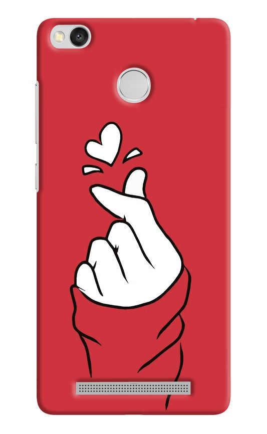 Korean Love Sign Redmi 3S Prime Hard Case Back Cover by Casekaro